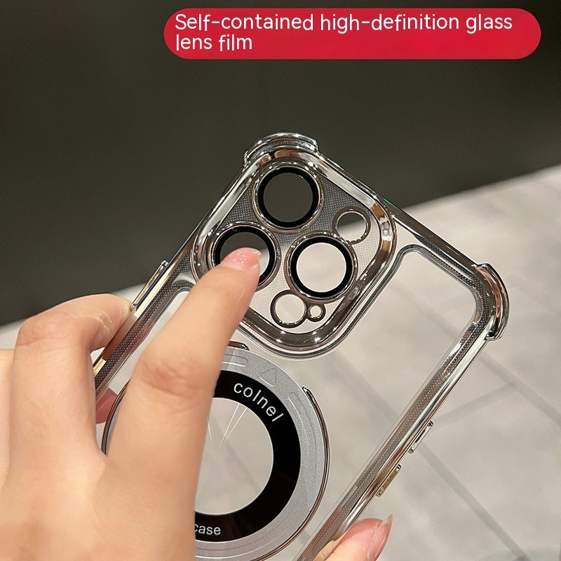 Electroplating Bracket Magnetic Shell Full Cover IPhone Case