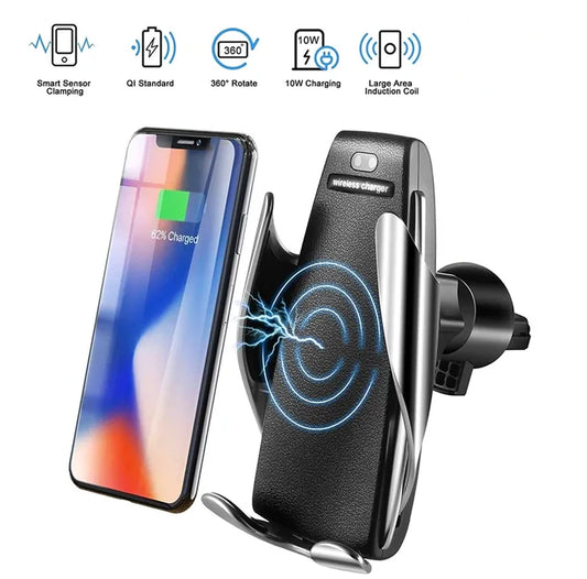 Wireless sensor car phone holder & charger.